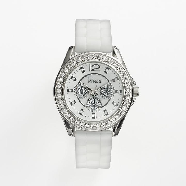 Vivani Women's Crystal Watch, Size: Large, White