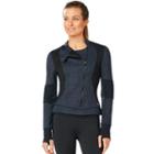 Women's Shape Active Crop Moto Jacket, Size: Small, Dark Blue