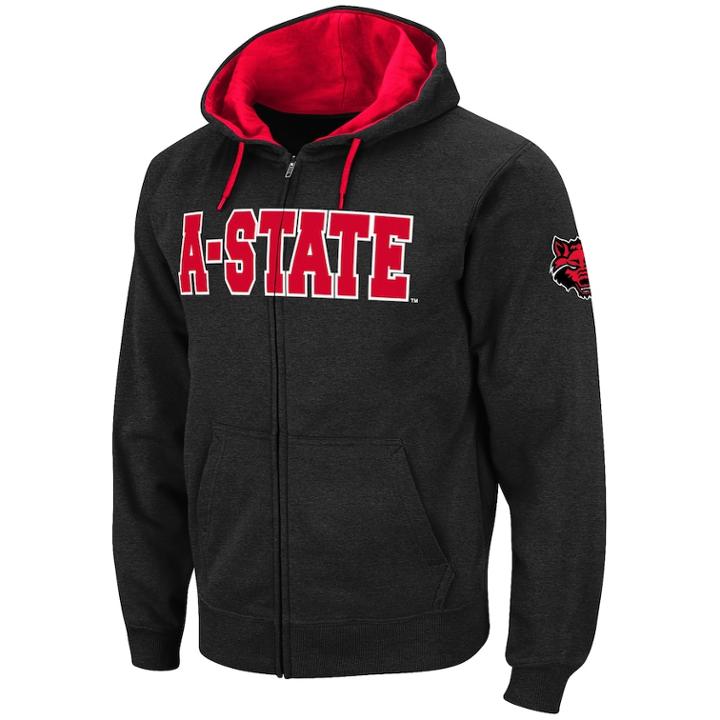 Men's Arkansas State Red Wolves Full-zip Fleece Hoodie, Size: Large, Oxford