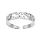 Sterling Summer Cubic Zirconia Scrollwork Toe Ring, Women's, Silver