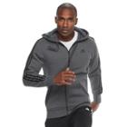 Men's Adidas Full-zip Fleece Hoodie, Size: Xl, Dark Grey