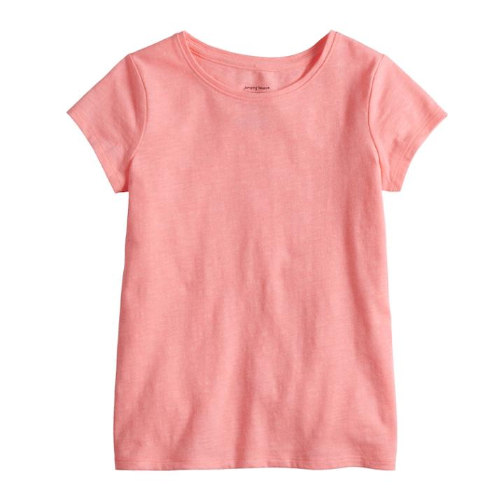 Girls 4-10 Jumping Beans&reg; Basic Solid Tee, Size: 7, Brt Pink