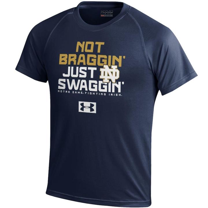 Boys 8-20 Under Armour Notre Dame Fighting Irish Tech Tee, Size: S 8, Blue (navy)