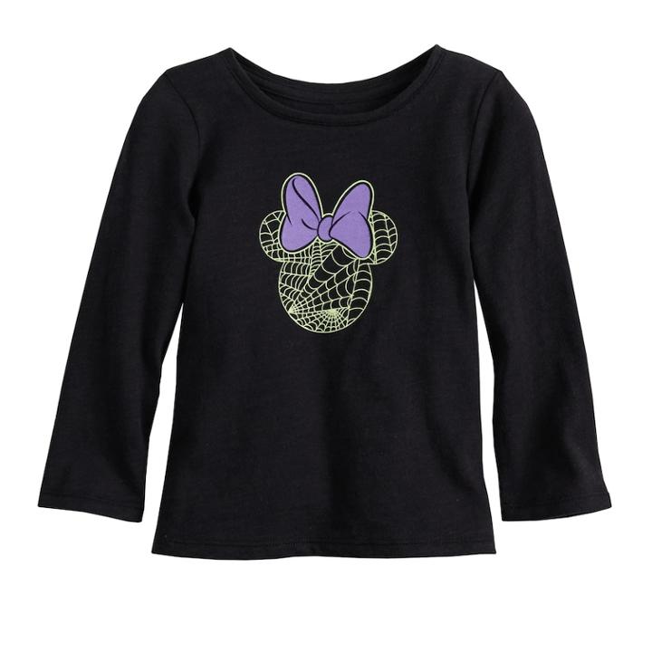 Disney's Minnie Mouse Glow-in-the-dark Baby Girl Spider-web Graphic Tee By Jumping Beans&reg;, Size: 12 Months, White