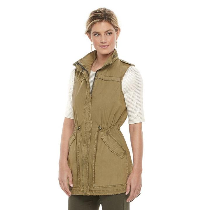 Women's Levi's Fishtail Anorak Vest, Size: Large, Dark Beige