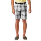 Men's Haggar&reg; Cool 18&reg; Pro Straight-fit Plaid Stretch Flat-front Shorts, Size: 42, Black