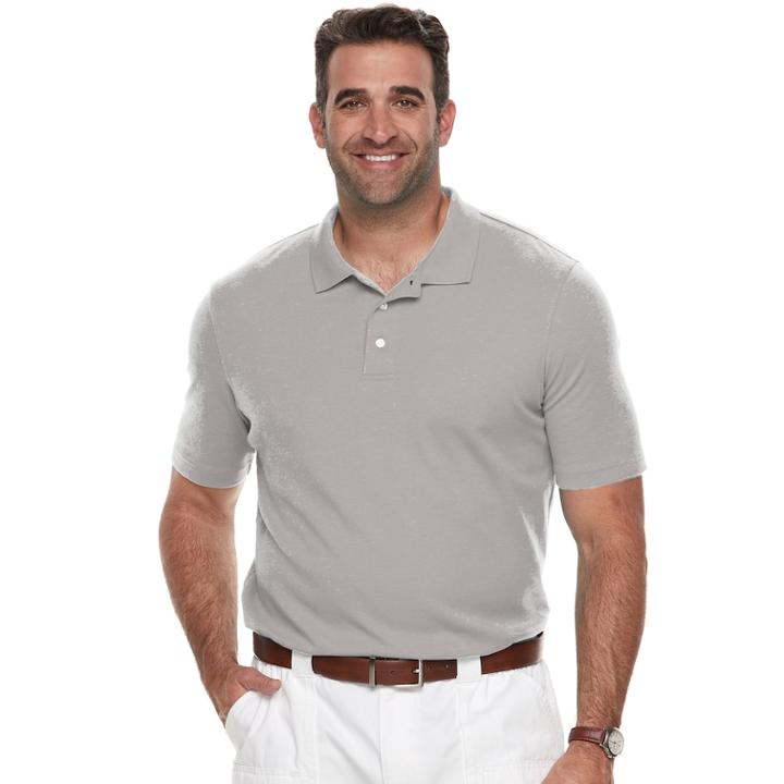 Big & Tall Croft & Barrow&reg; Classic-fit Easy-care Interlock Polo, Men's, Size: L Tall, Med Grey