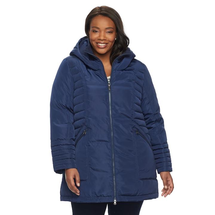 Plus Size Zeroxposur Jeanine Long Quilted Jacket, Women's, Size: 3xl, Dawn
