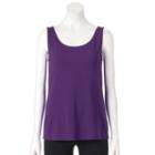 Women's Croft & Barrow&reg; Essential Scoopneck Tank, Size: Large, Purple