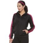 Women's Adidas Striped Track Jacket, Size: Xs, Black