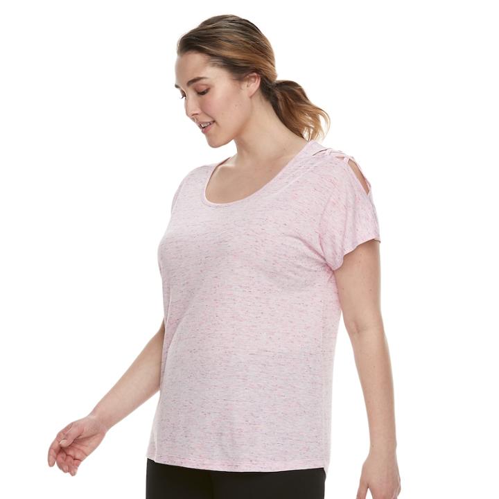 Plus Size Tek Gear&reg; Cold-shoulder Top, Women's, Size: 3xl, Dark Pink