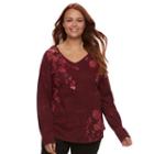 Plus Size Sonoma Goods For Life&trade; Essential V-neck Tee, Women's, Size: 2xl, Med Red