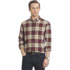 Men's Arrow Classic-fit Plaid Flannel Button-down Shirt, Size: Small, Dark Red