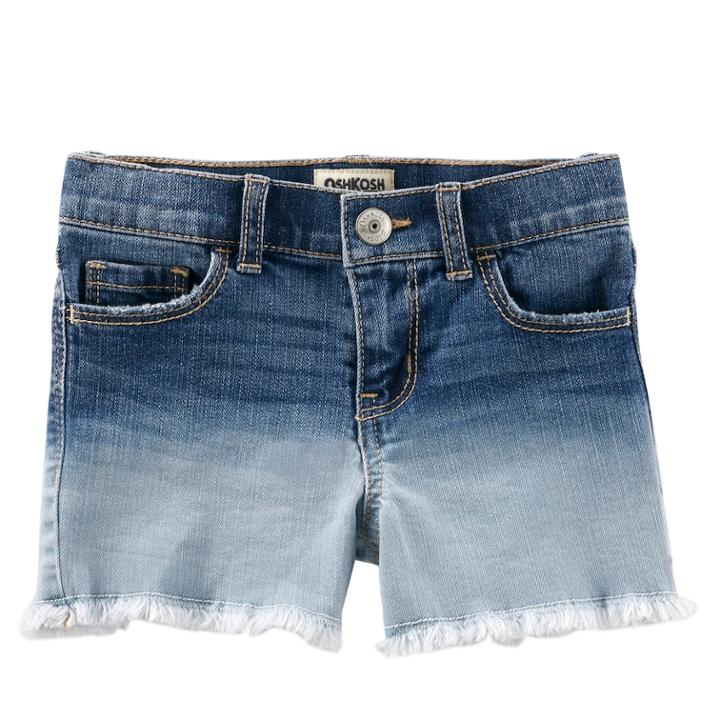 Girls 4-12 Oshkosh B'gosh&reg; Frayed Hem Dip-dye Jean Shorts, Size: 5, Blue