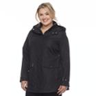 Plus Size Weathercast Hooded Topper Jacket, Women's, Size: 3xl, Black