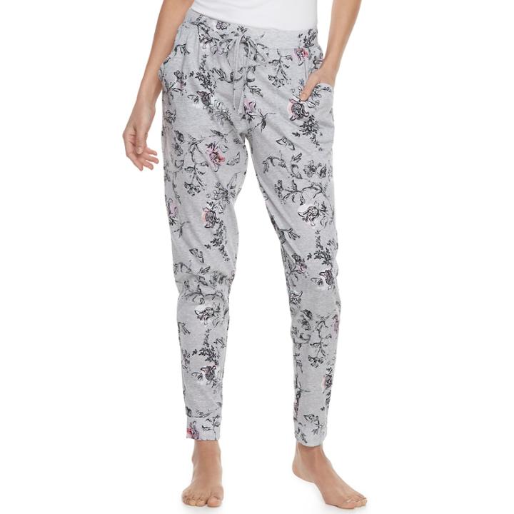 Women's Sonoma Goods For Life&trade; Printed Jogger Lounge Pants, Size: Xs, Grey