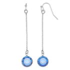 Blue Faceted Linear Chain Drop Earrings, Women's