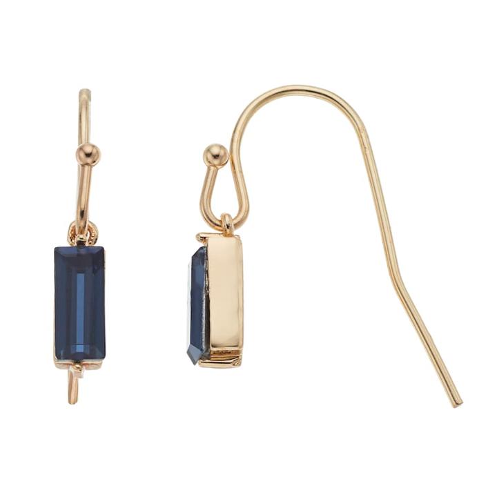 Lc Lauren Conrad Baguette Nickel Free Drop Earrings, Women's, Blue