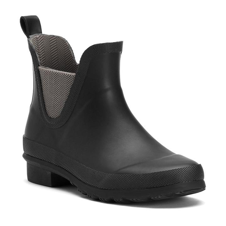 Chaps Aeva Women's Chelsea Waterproof Rain Boots, Size: 8 B, Black