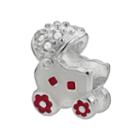 Individuality Beads Sterling Silver Crystal Baby Carriage Bead, Women's, Red