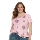 Plus Size Sonoma Goods For Life&trade; Essential V-neck Tee, Women's, Size: 1xl, Red