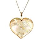 14k Gold Mother-of-pearl Butterfly Heart Pendant, Women's, Size: 18, Multicolor