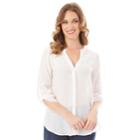 Women's Apt. 9&reg; Embroidered Blouse, Size: Small, White
