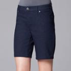 Women's Simply Vera Vera Wang Jacquard Bermuda Shorts, Size: 16, Blue (navy)