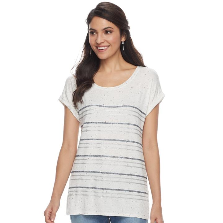 Women's Apt. 9&reg; Scoopneck Tee, Size: Small, White