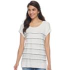 Women's Apt. 9&reg; Scoopneck Tee, Size: Small, White