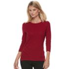 Petite Dana Buchman Diagonal Textured Sweater, Women's, Size: M Petite, Dark Pink