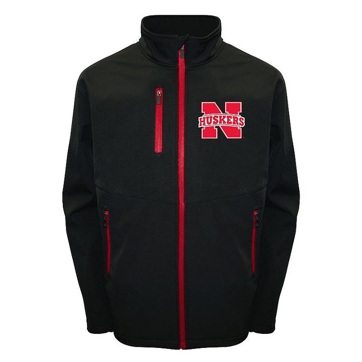 Men's Franchise Club Nebraska Cornhuskers Softshell Jacket, Size: Small, Black