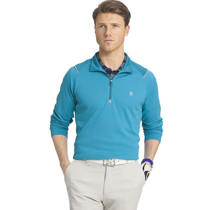 Men's Izod Classic-fit Performance Golf Quarter-zip Pullover, Size: Large, Green Oth