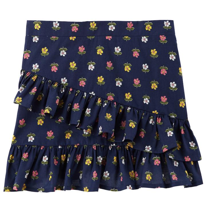 Girls 4-12 Carter's Floral Tiered Ruffle Skirt, Size: 7, Navy Floral Print
