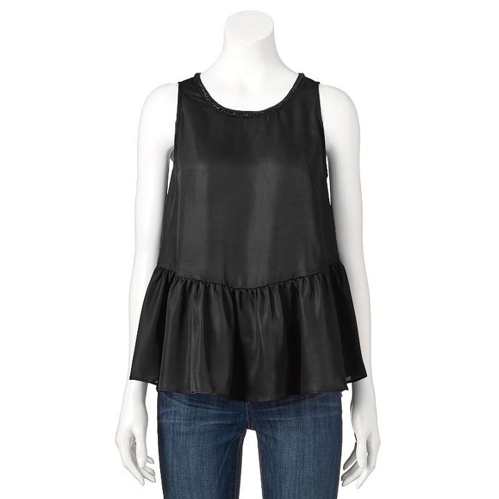 Women's Juicy Couture Metallic Peplum Top, Size: Xl, Black