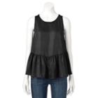 Women's Juicy Couture Metallic Peplum Top, Size: Xl, Black