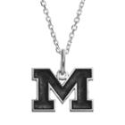 Fiora Sterling Silver Michigan Wolverines Team Logo Pendant Necklace, Women's, Size: 16, Grey