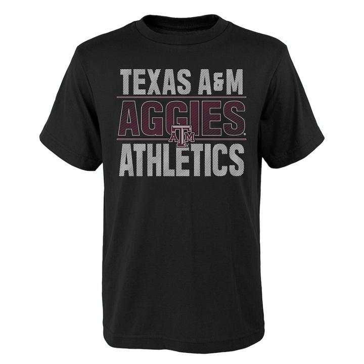 Boys' 4-18 Texas A & M Aggies Light Streaks Tee, Size: 8-10, Black