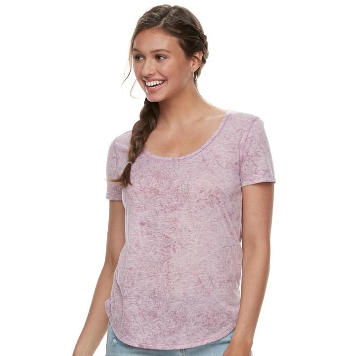 Juniors' Mudd&reg; Roadtrip Scoopneck Tee, Teens, Size: Xs, Pink