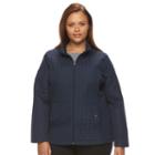 Plus Size Weathercast Solid Quilted Jacket, Women's, Size: 2xl, Blue (navy)