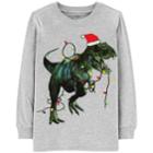 Boys 4-12 Carter's Holiday T-rex Dinosaur Graphic Tee, Size: 10/12, Light Grey