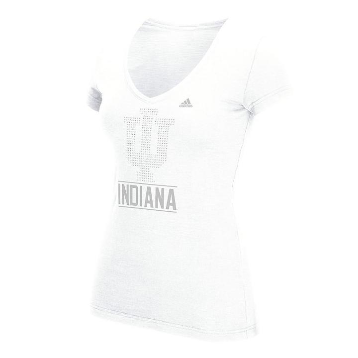 Women's Adidas Indiana Hoosiers Triblend Tee, Size: Small, White