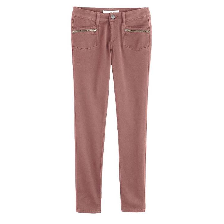 Girls 7-16 & Plus Size Mudd&reg; Zipper Porkchop Pocket Jeggings, Size: 8, Brt Pink