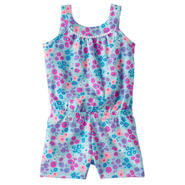 Toddler Girl Jumping Beans&reg; Print Pom-neck Romper, Size: 4t, Brt Blue
