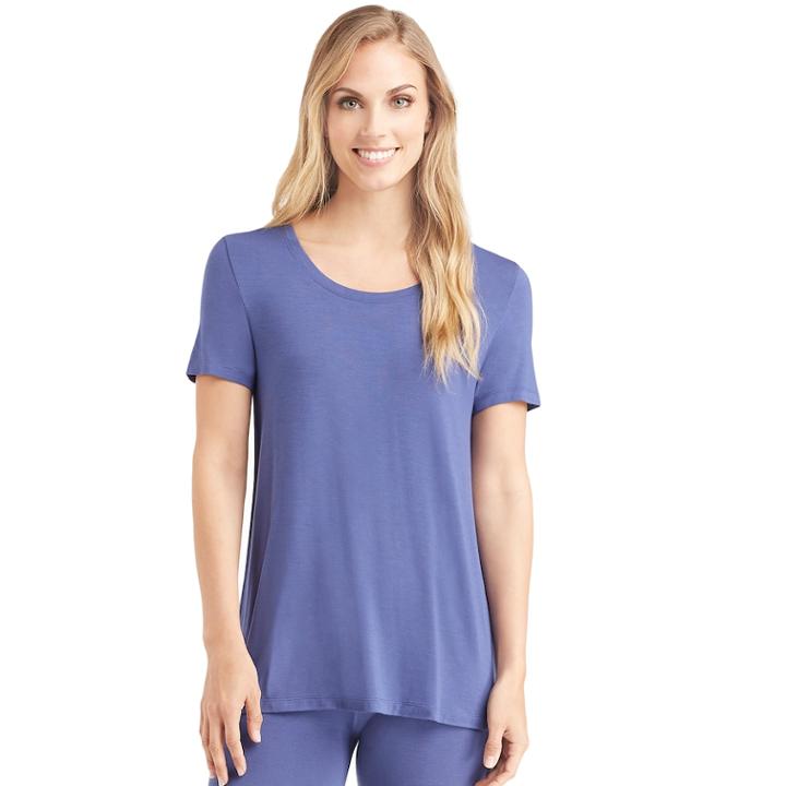 Plus Size Cuddl Duds Softwear Short Sleeve Tee, Women's, Size: 1xl, Blue (navy)