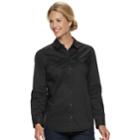 Petite Croft & Barrow&reg; Easy Care Button Down Shirt, Women's, Size: L Petite, Black