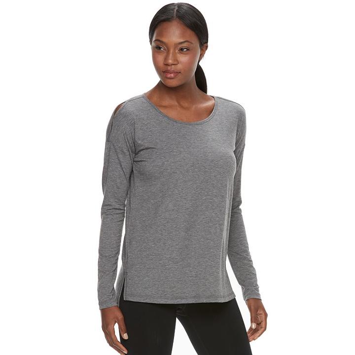 Women's Tek Gear&reg; Long Sleeve Performance Top, Size: Large, Black