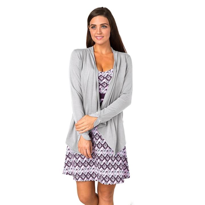 Women's Soybu Exhale Open Back Yoga Wrap, Size: Xl, Silver