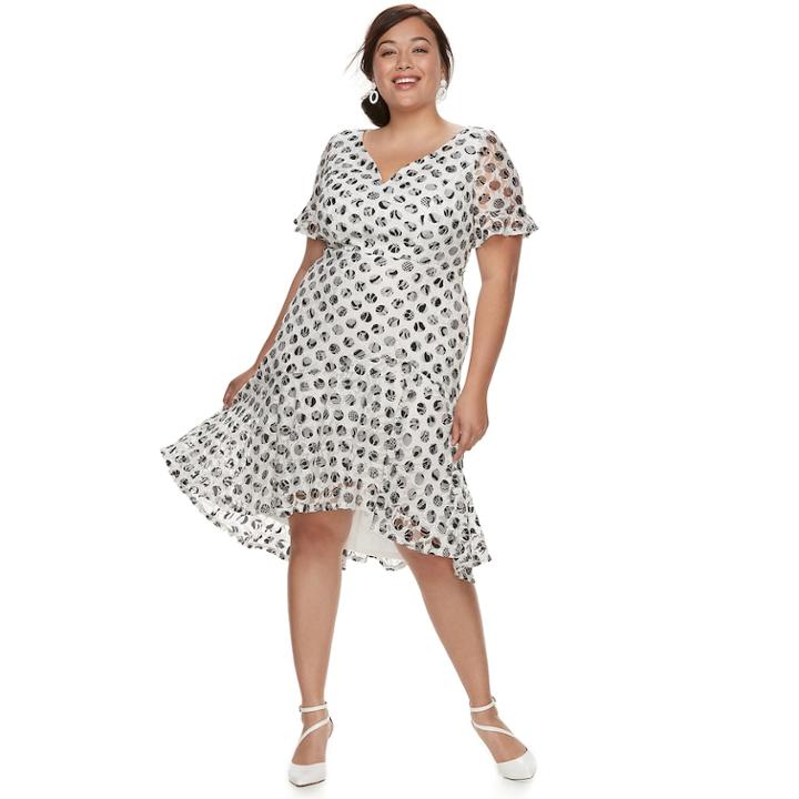Plus Size Chaya Wrap Peplum Hem Dress, Women's, Size: 22 W, White