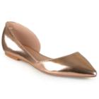 Journee Collection Cortni Women's Pointed-toe Flats, Girl's, Size: Medium (7.5), Gold
